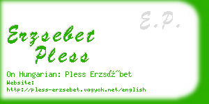 erzsebet pless business card
